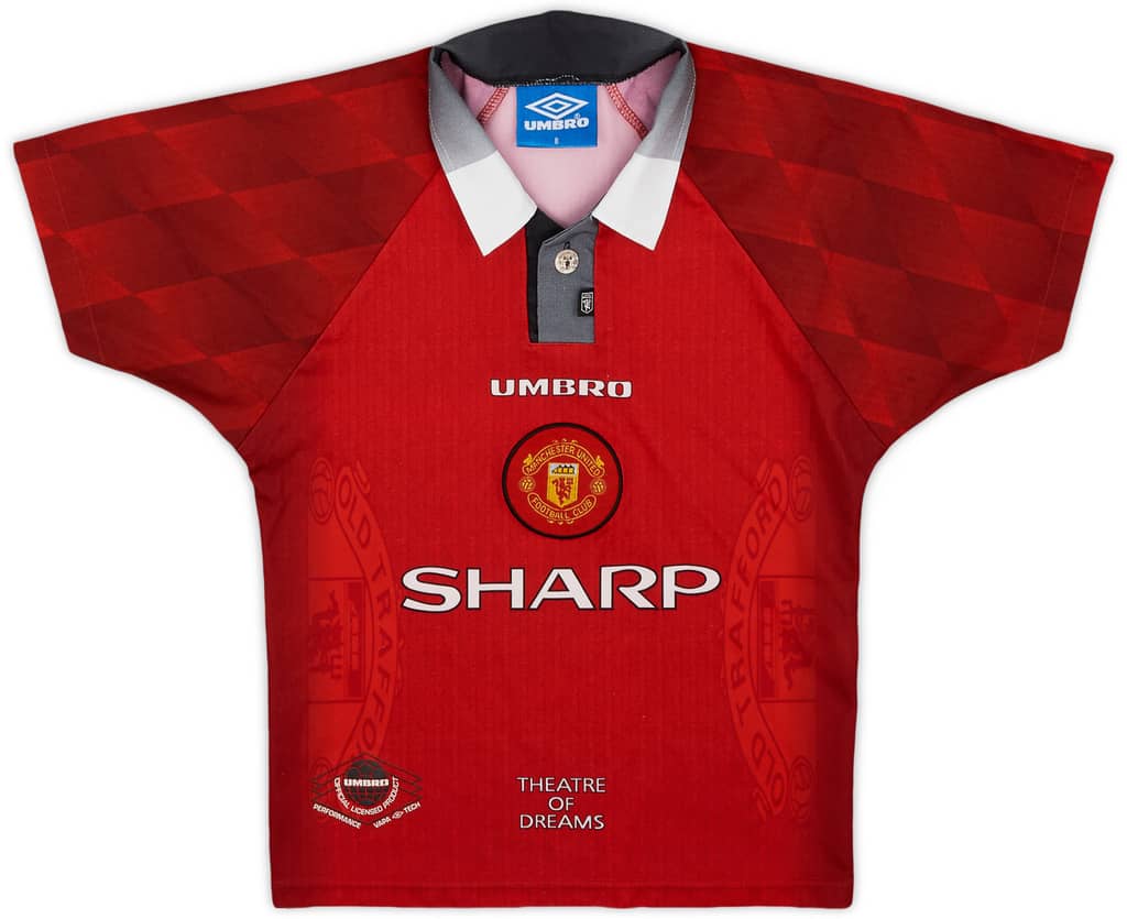 1996-98 Manchester United Home Shirt - 8/10 - (S.Boys)