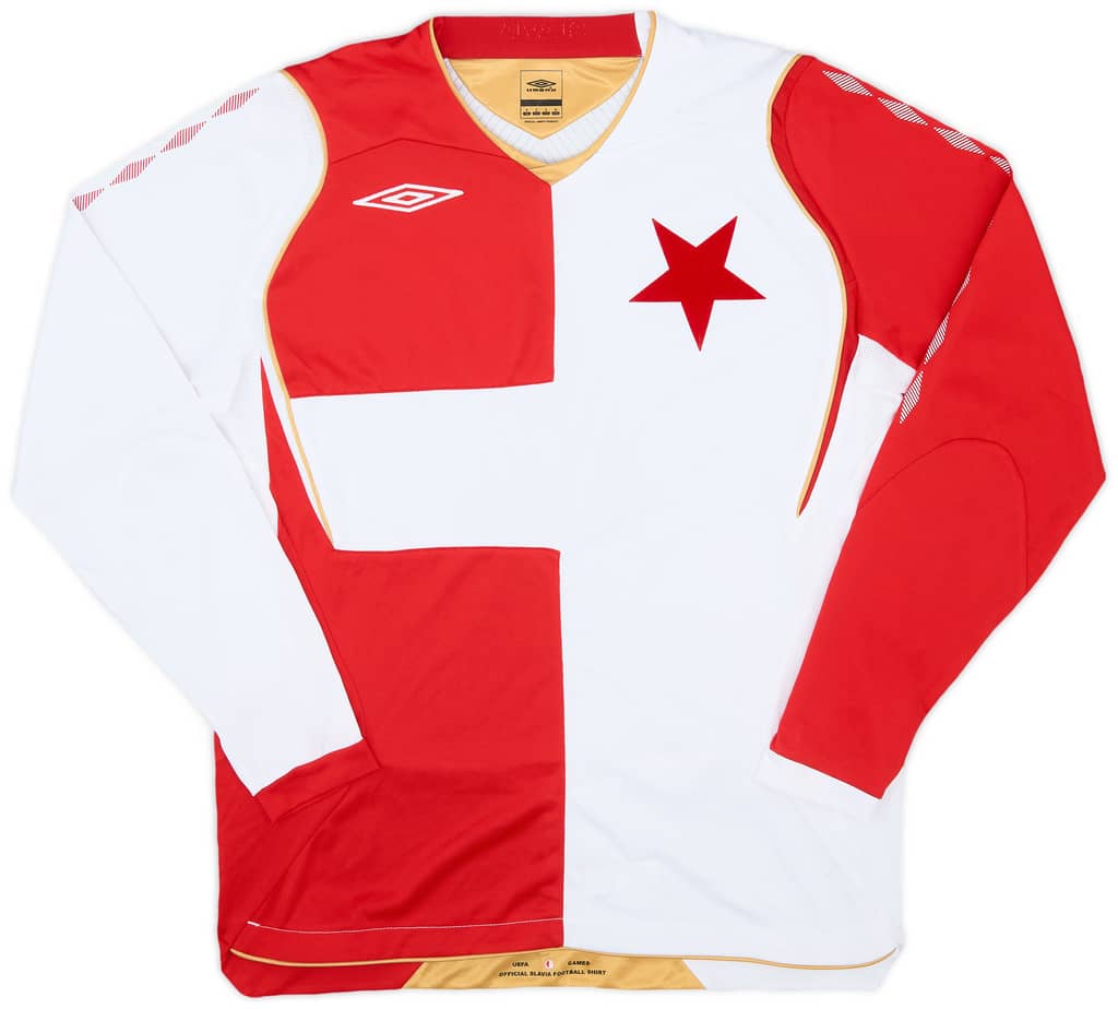 2008-09 Slavia Prague Home L/S Shirt #4 - 8/10 - (S)
