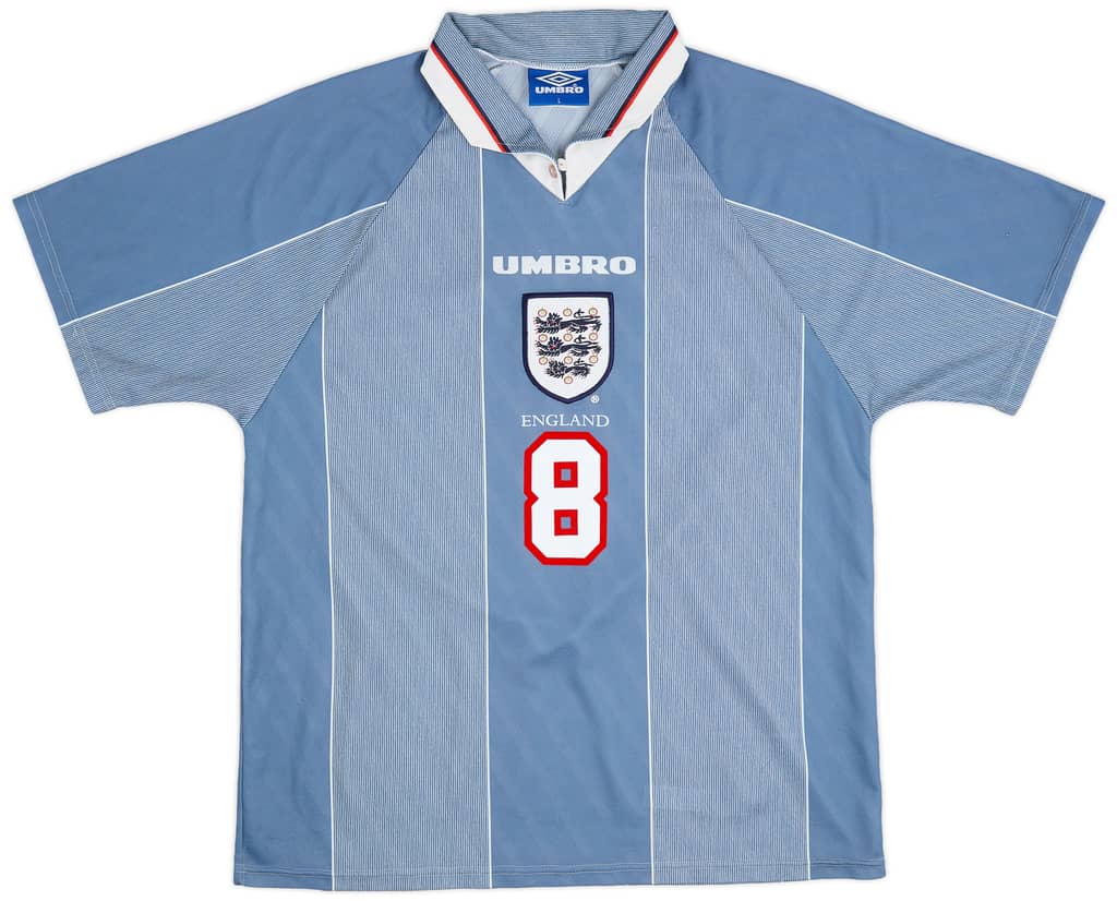 1996-97 England Away Shirt Gascoigne #8 - 9/10 - (L)