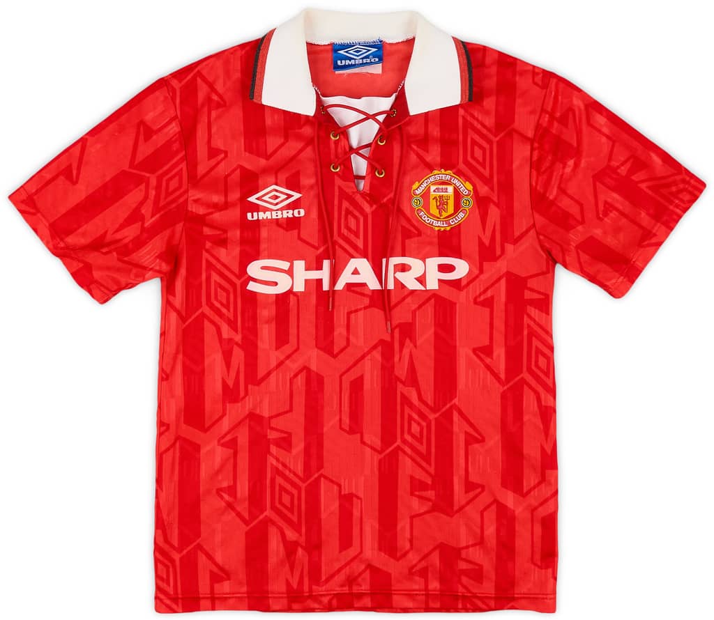 1992-94 Manchester United Home Shirt - 8/10 - (L.Boys)