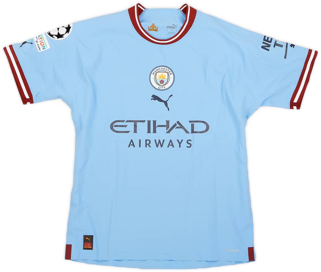 2022-23 Manchester City Match Issue Champions League Home Shirt Joao Cancelo #7