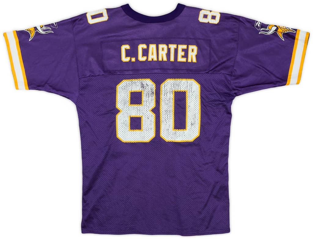 2001 Minnesota Vikings C.Carter #80 Reebok Home Jersey - 5/10 - (L.Boys)