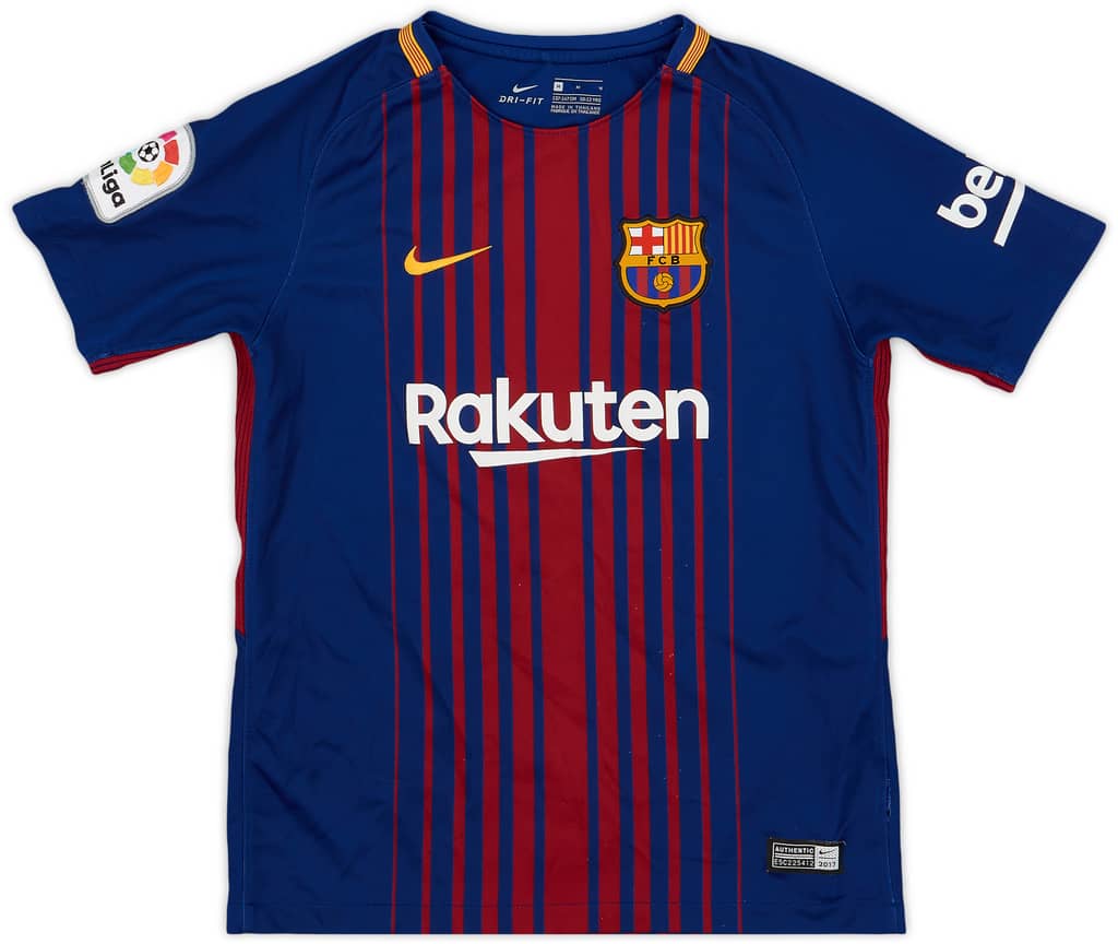 2017-18 Barcelona Home Shirt - 8/10 - (M.Boys)