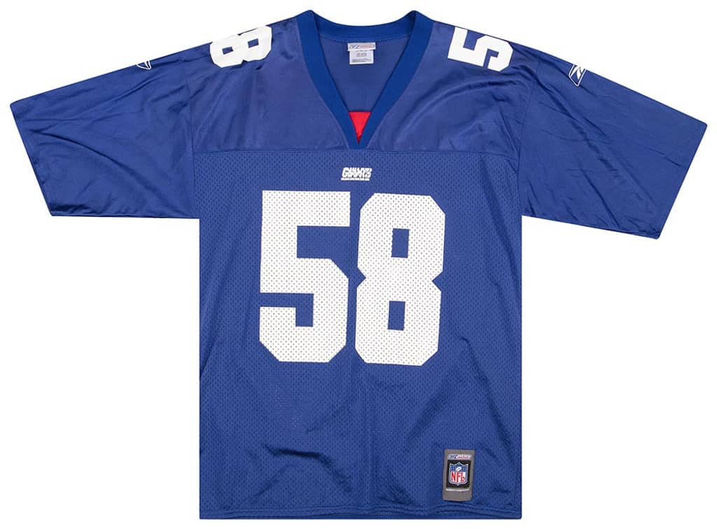 2001 New York Giants Barrow #58 Reebok Jersey (Home) M