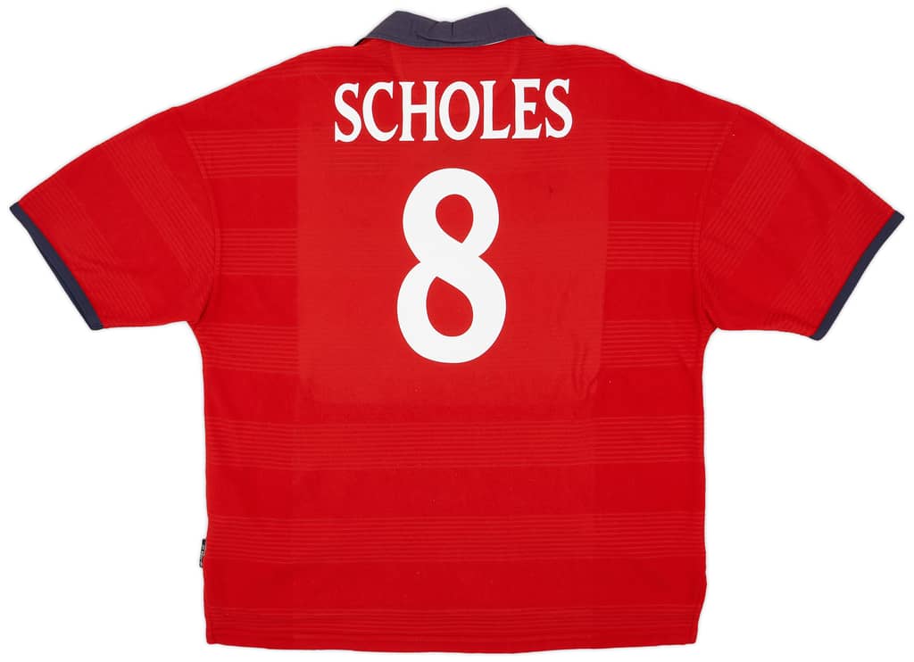 1999-01 England Away Shirt Scholes #8 - 8/10 - (XXL)