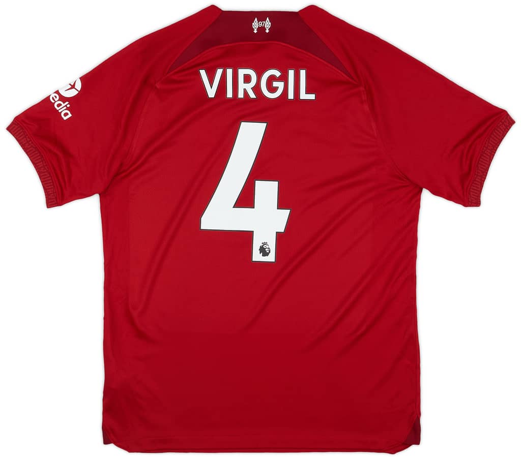 2022-23 Liverpool Home Shirt Virgil #4 - 8/10 - (S)