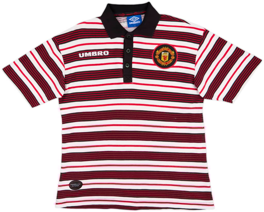 1997-98 Manchester United Umbro Polo Shirt - 9/10 - (L)