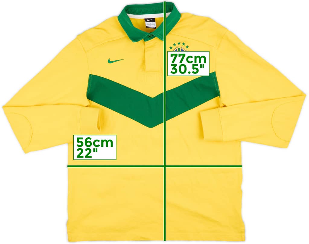 2011-12 Brazil Nike Rugby Polo Shirt - 8/10 - (L)