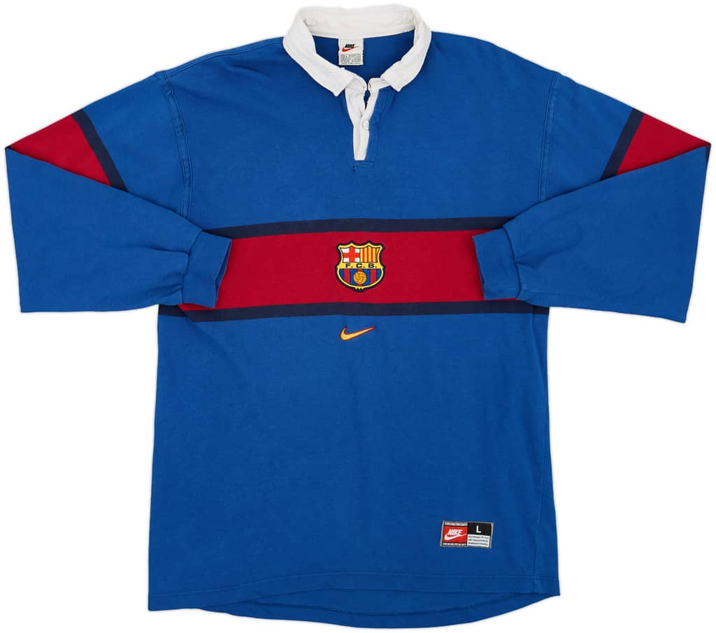 1998-99 Barcelona Nike Rugby Polo L/S Shirt - 5/10 - (L)