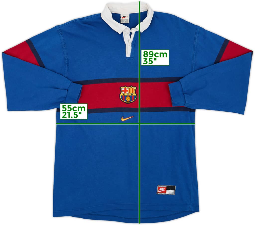 1998-99 Barcelona Nike Rugby Polo L/S Shirt - 5/10 - (L)