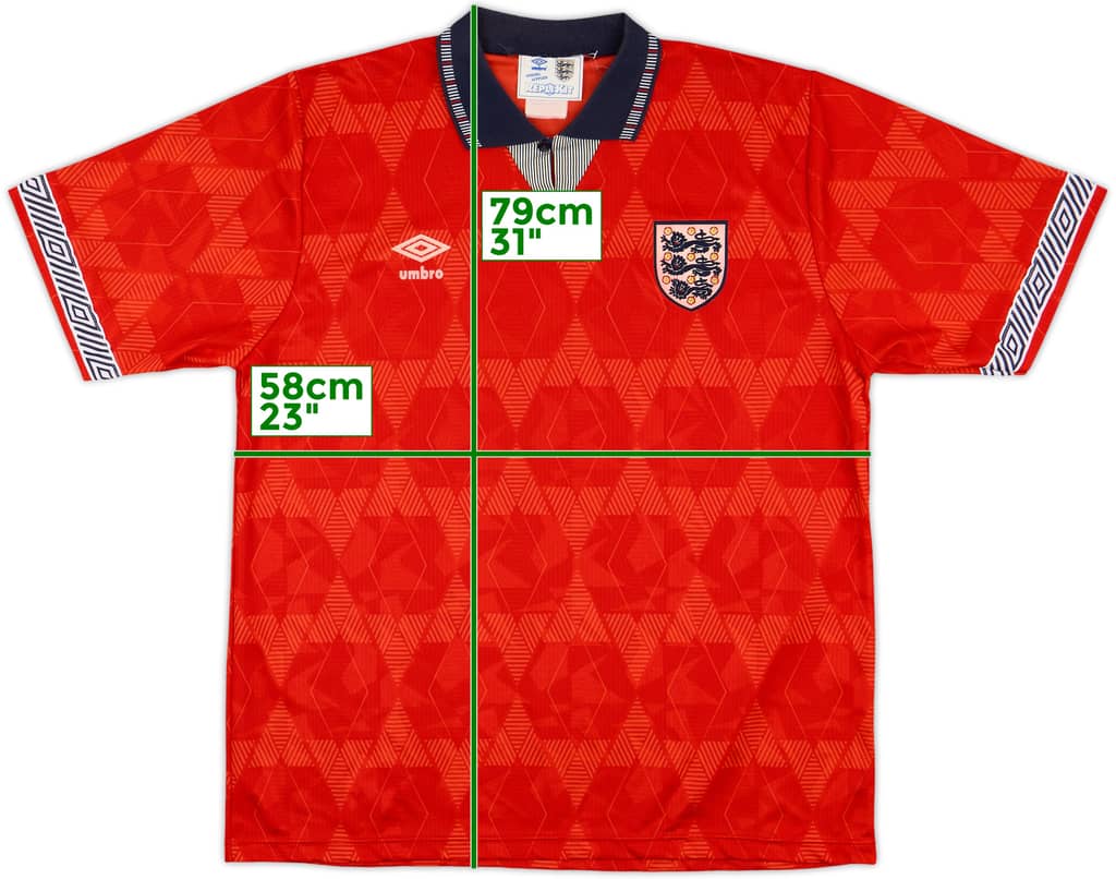 1990-93 England Away Shirt - 7/10 - (L)