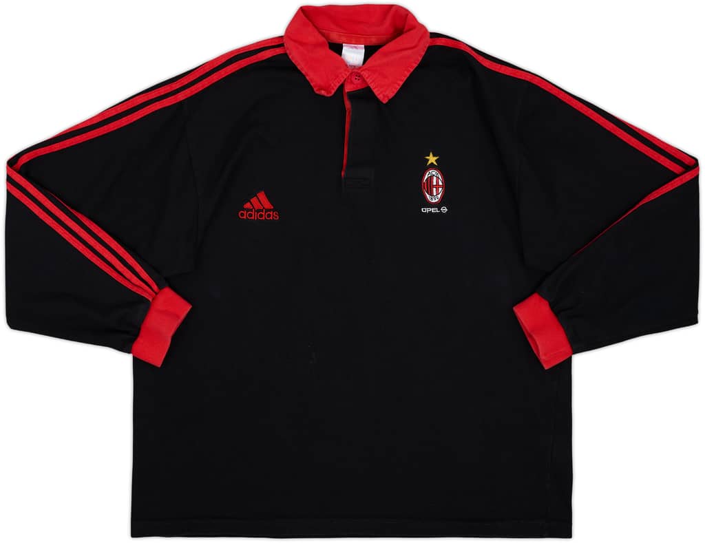 2000-01 AC Milan adidas Polo L/S Shirt - 8/10 - (XL)