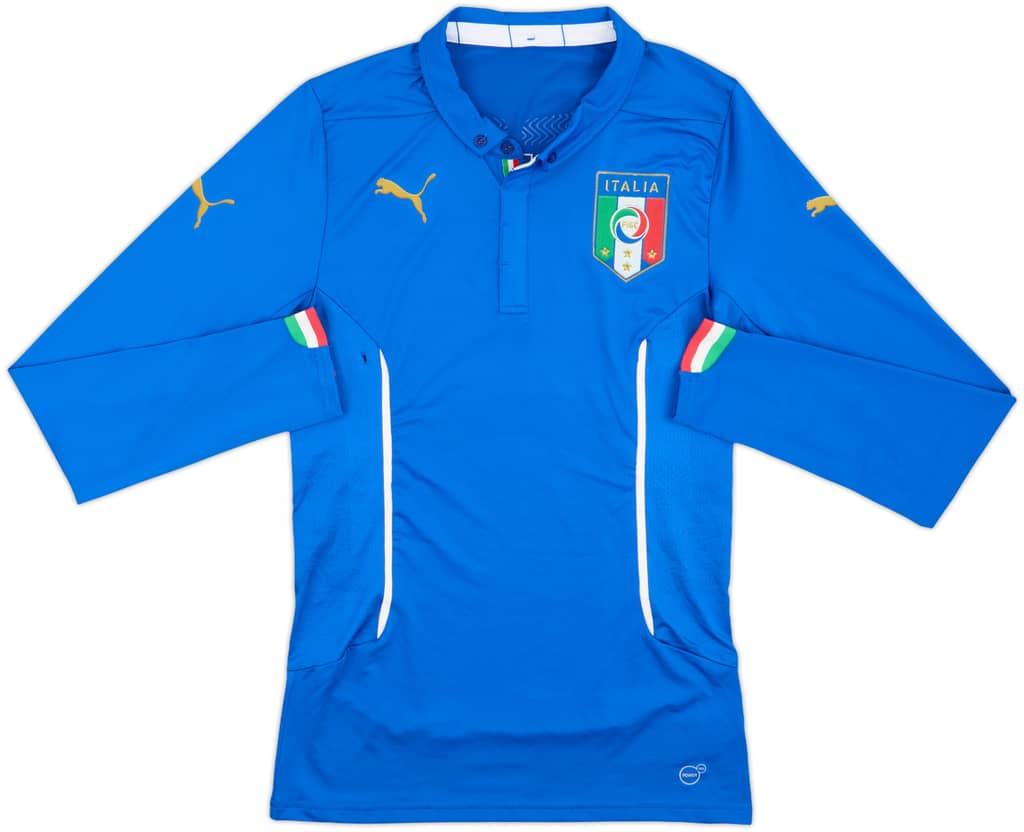 2014-15 Italy Player Issue (ACTV Fit) Home L/S Shirt - 4/10 - (L)
