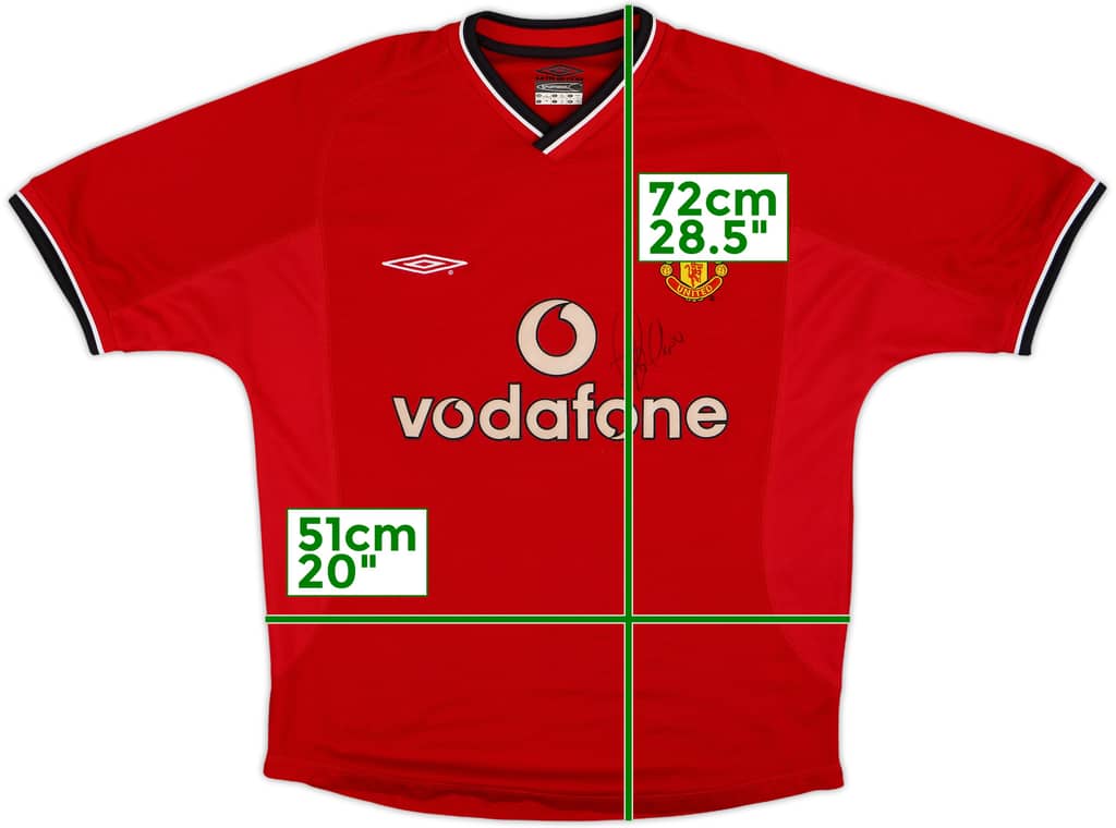 2000-02 Manchester United Signed Home Shirt - 9/10 - (Y)