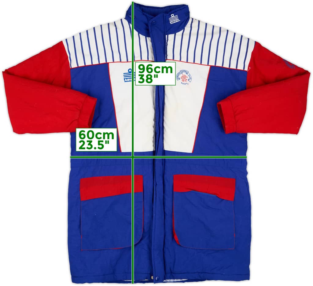 1990-92 Rangers adidas Padded Bench Coat - 9/10 - (M)