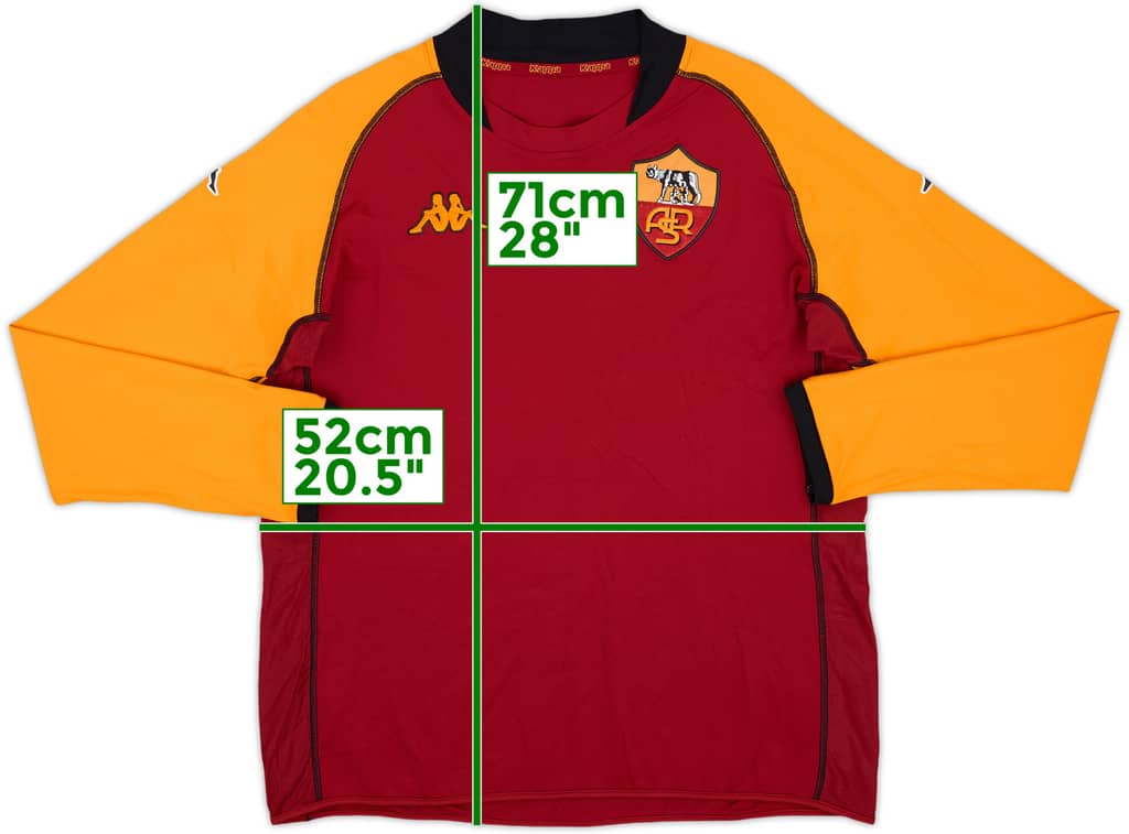 2002-03 Roma European Home L/S Shirt - 9/10 - (XXL)