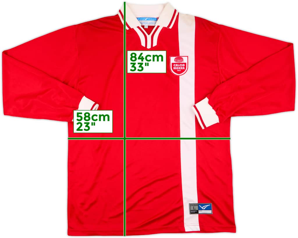 2001-02 AC Monza Home L/S Shirt - 9/10 - (L)