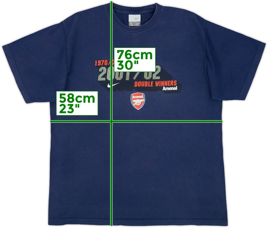 2001-02 Arsenal Nike Graphic Tee - 8/10 - (L)