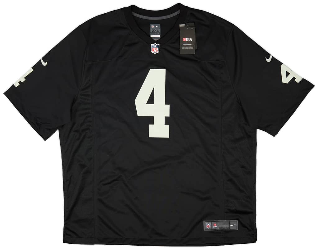 2020-22 Las Vegas Raiders Carr #4 Nike Game Home Jersey (3XL)