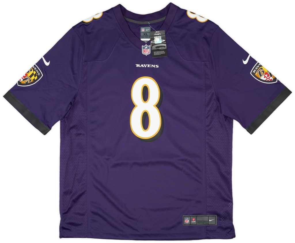 2018-23 Baltimore Ravens Jackson #8 Nike Game Home Jersey (L)