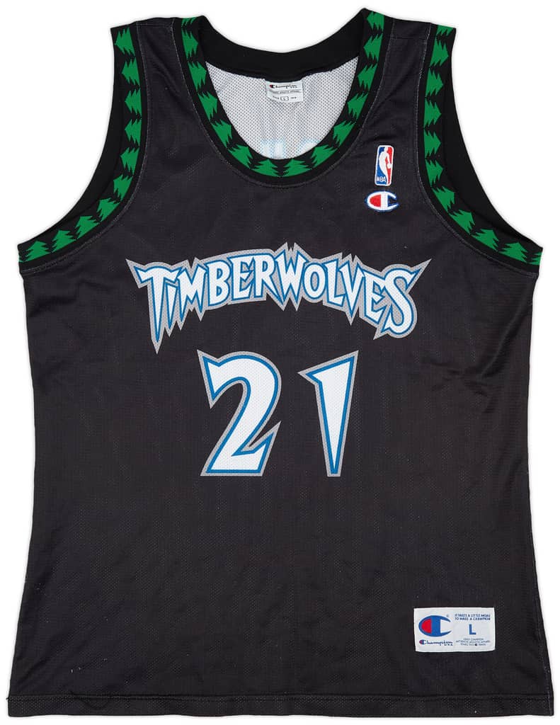 1998-07 Minnesota Timberwolves Garnett #21 Champion Alternate Jersey (Excellent) L