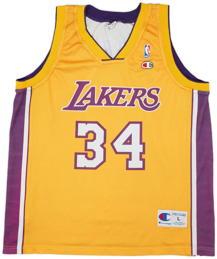 1999-04 LA Lakers O'Neal #34 Champion Home Jersey (Very Good) L
