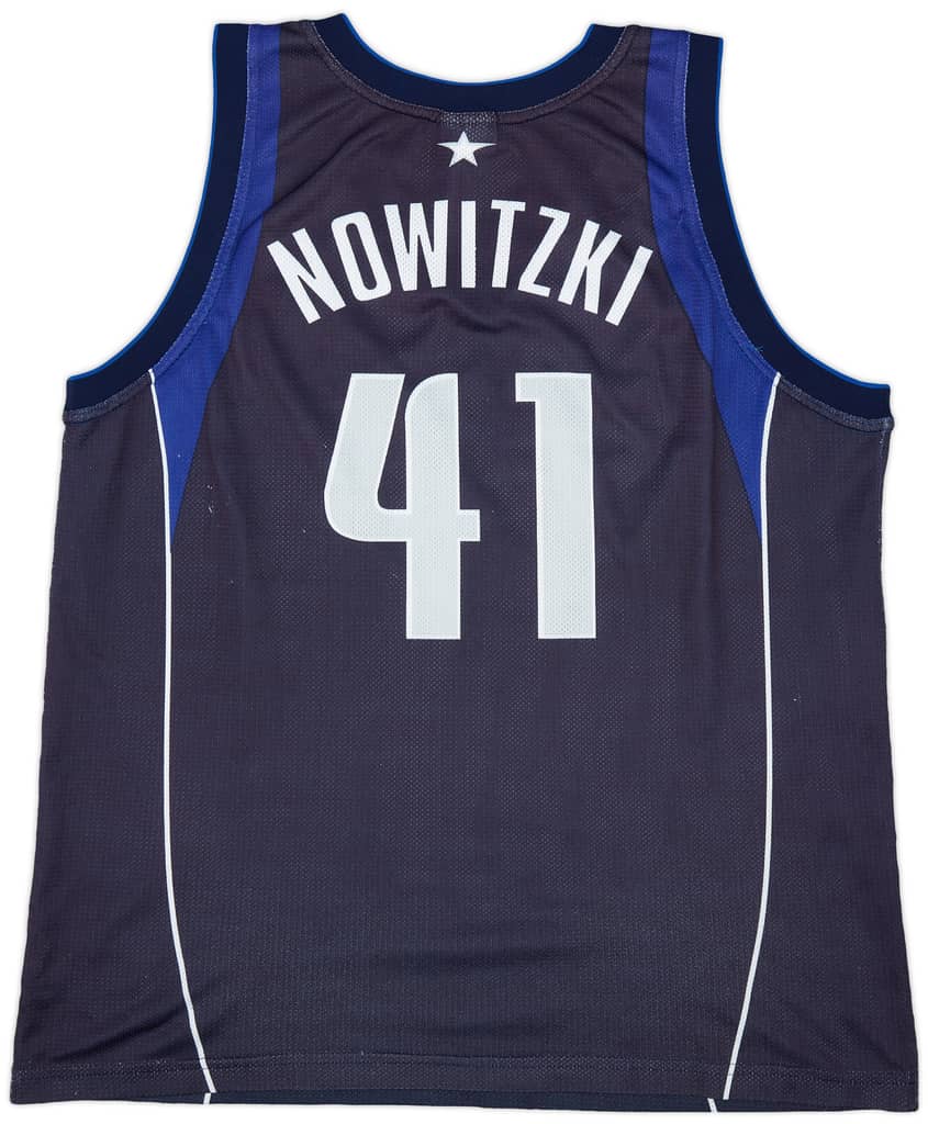 2001-10 Dallas Mavericks Nowitzki #41 Champion Away Jersey (Very Good) XL
