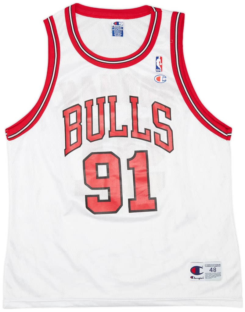 1995-98 Chicago Bulls Rodman #91 Champion Home Jersey (Excellent) XL