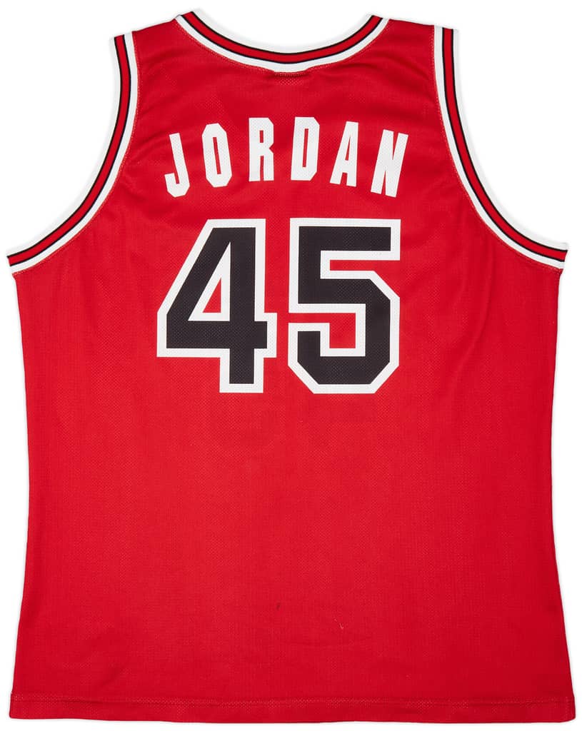 1995 Chicago Bulls Jordan #45 Champion Away Jersey (Very Good) XXL