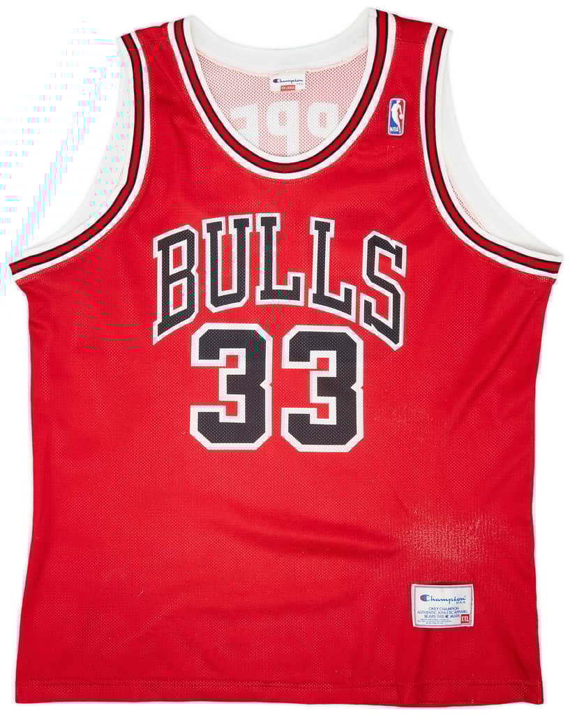 1991-98 Chicago Bulls Pippen #33 Champion Away Jersey (Very Good) XXL
