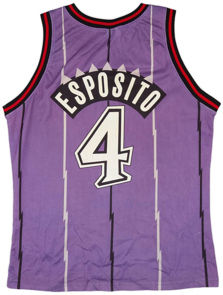 1995-96 Toronto Raptors Esposito #4 Champion Away Jersey (Excellent) L