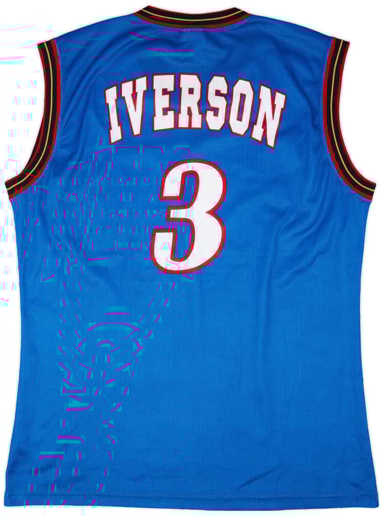 1999-00 Philadelphia 76ers Iverson #3 Champion Alternate Jersey (Excellent) XL