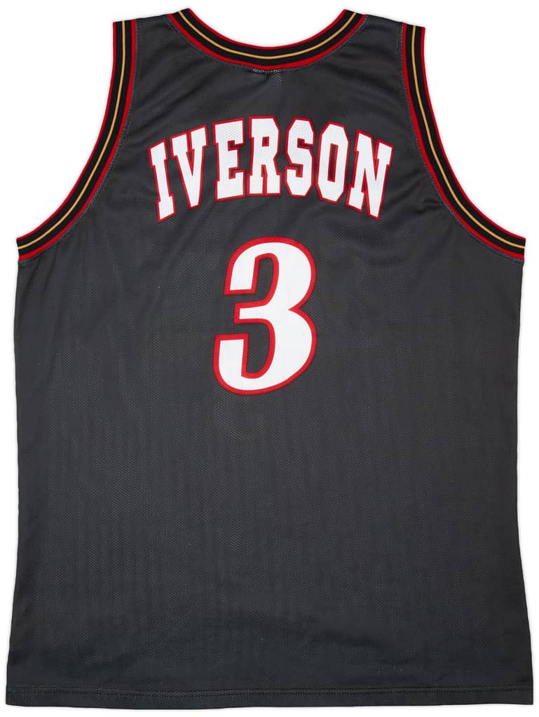 1998-00 Philadelphia 76ers Iverson #3 Champion Away Jersey (Excellent) XXL