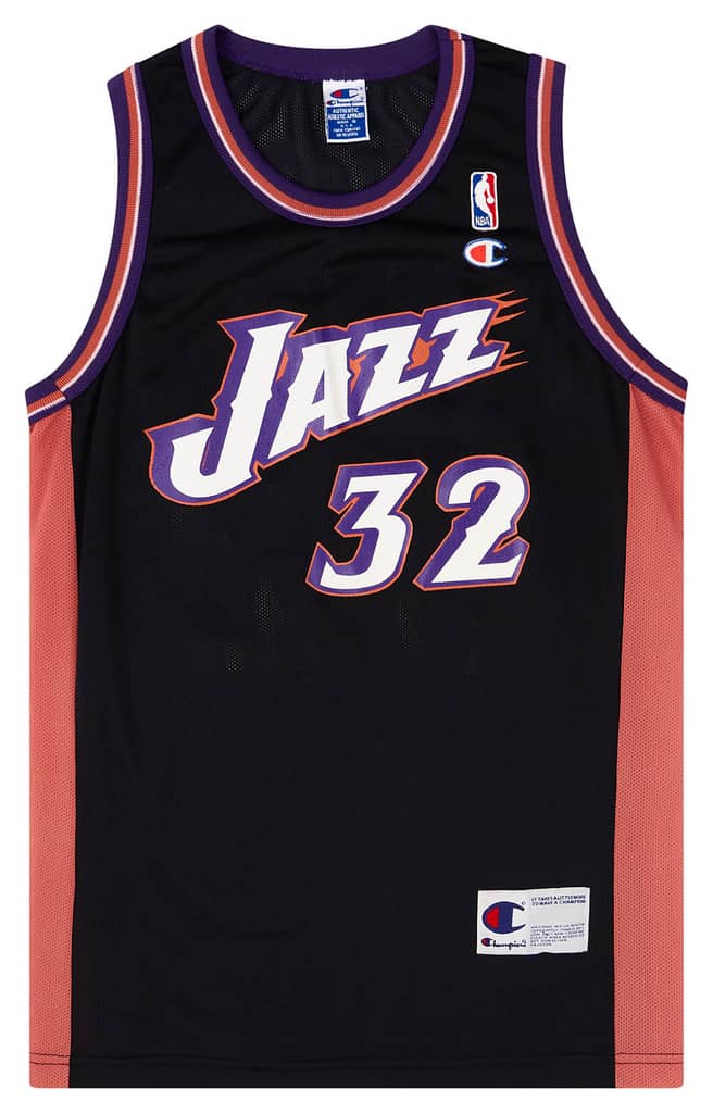 1998-02 Utah Jazz Malone #32 Champion Alternate Jersey (Excellent) M