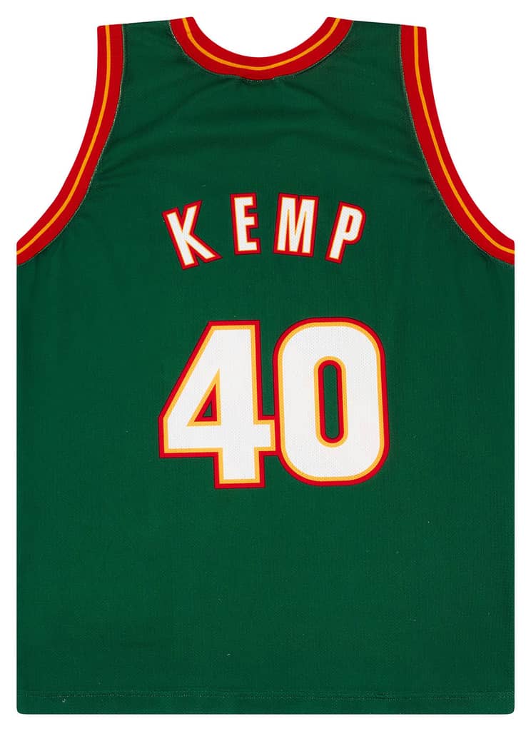 1995-97 Seattle SuperSonics Kemp #40 Champion Away Jersey (Very Good) XL