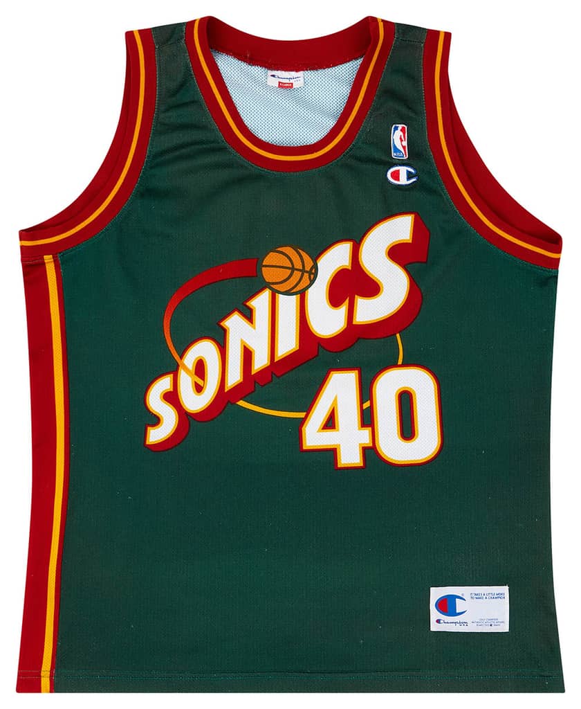 1995-97 Seattle SuperSonics Kemp #40 Champion Away Jersey (Excellent) XL