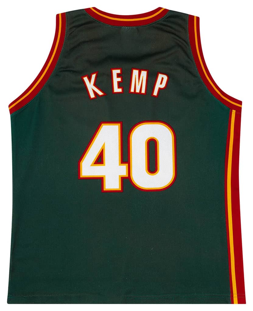 1995-97 Seattle SuperSonics Kemp #40 Champion Away Jersey (Excellent) XL