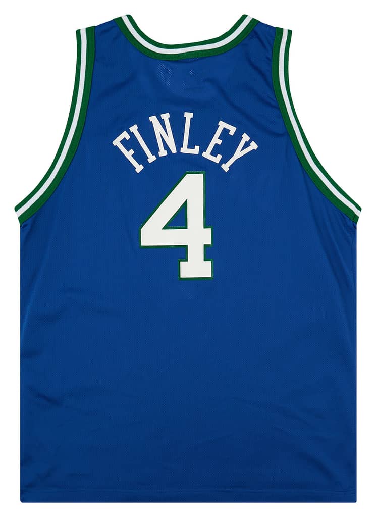 1996-01 Dallas Mavericks Finley #4 Champion Away Jersey (Excellent) L