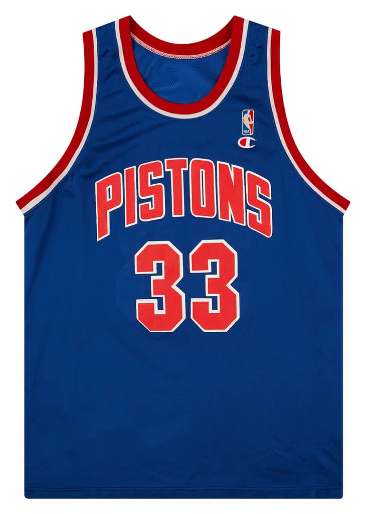 1994-95 Detroit Pistons Hill #33 Champion Away Jersey (Excellent) L