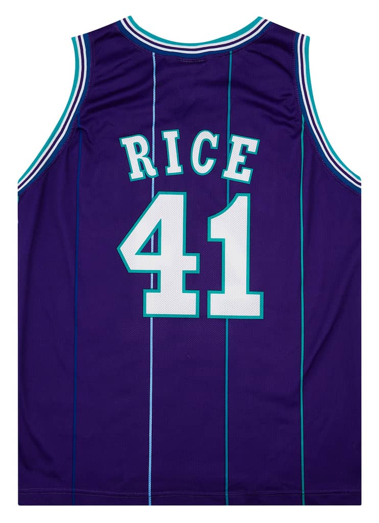 1995-97 Charlotte Hornets Rice #41 Champion Alternate Jersey (Excellent) XL