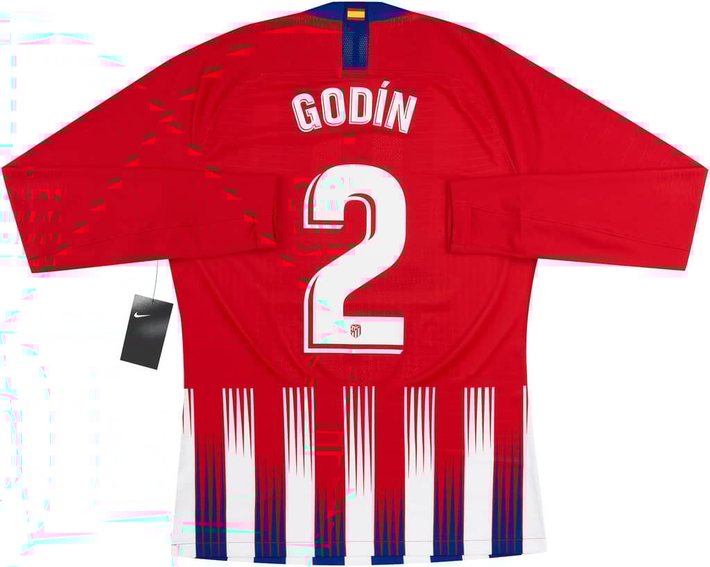 2018-19 Atletico Madrid Player Issue Home L/S Shirt Godín #2 M