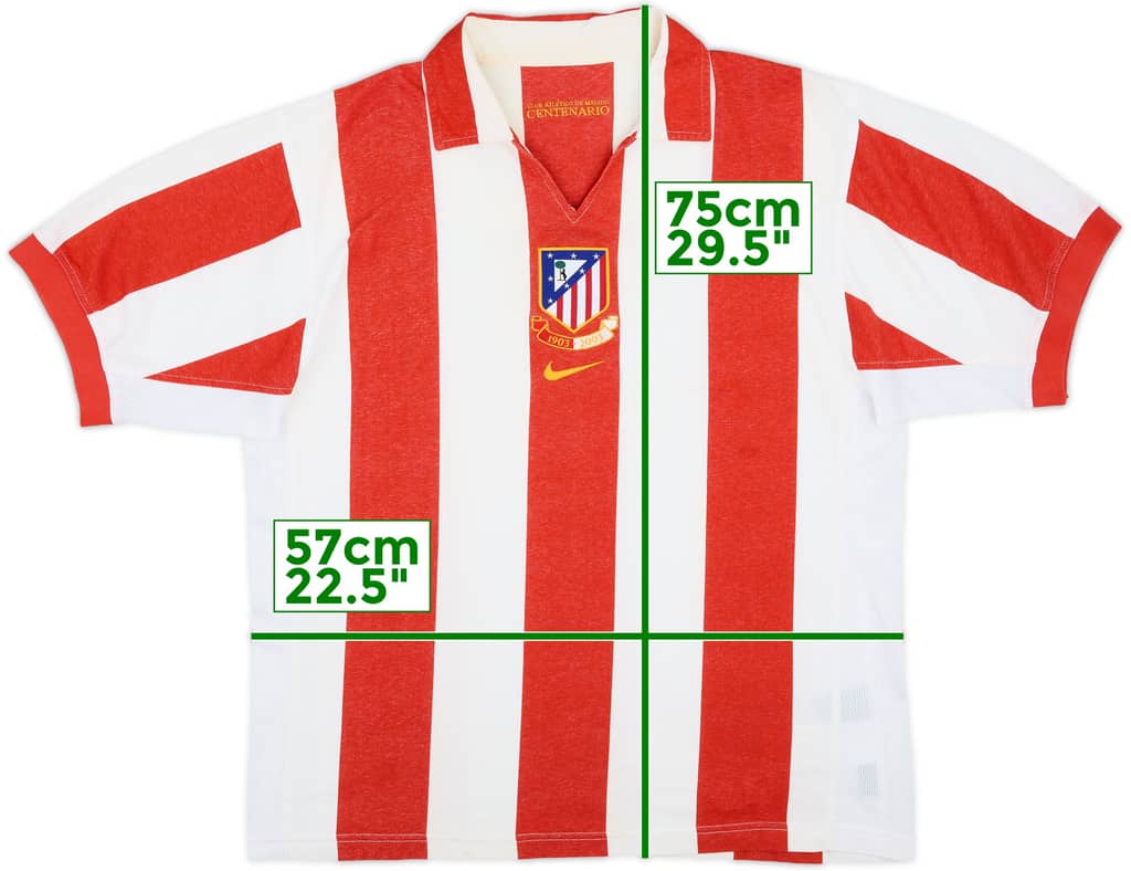 2003-04 Atletico Madrid Centenary Home Shirt - 8/10 - (L)