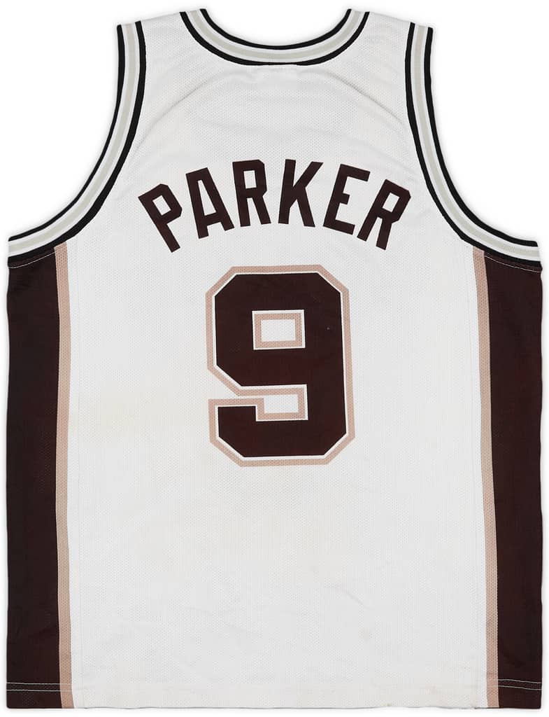 2002-10 San Antonio Spurs Parker #9 Champion Home Jersey - 5/10 - (S)