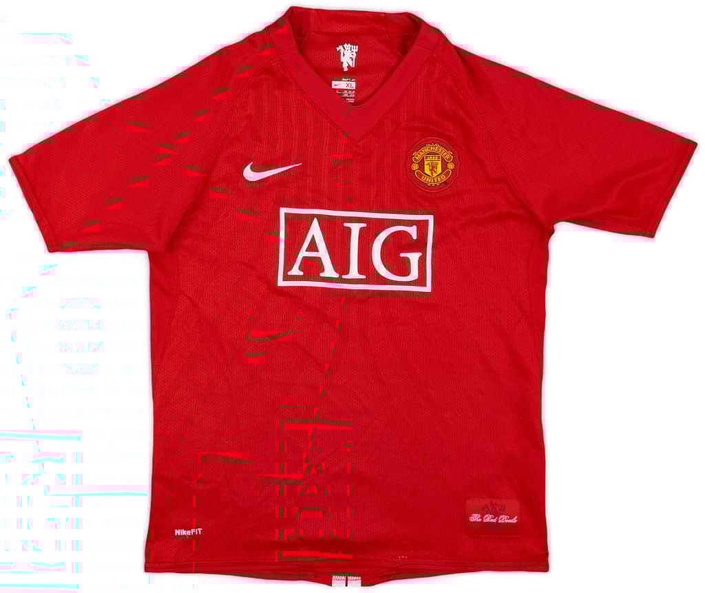 2007-09 Manchester United Home Shirt - 7/10 - (XL.Boys)