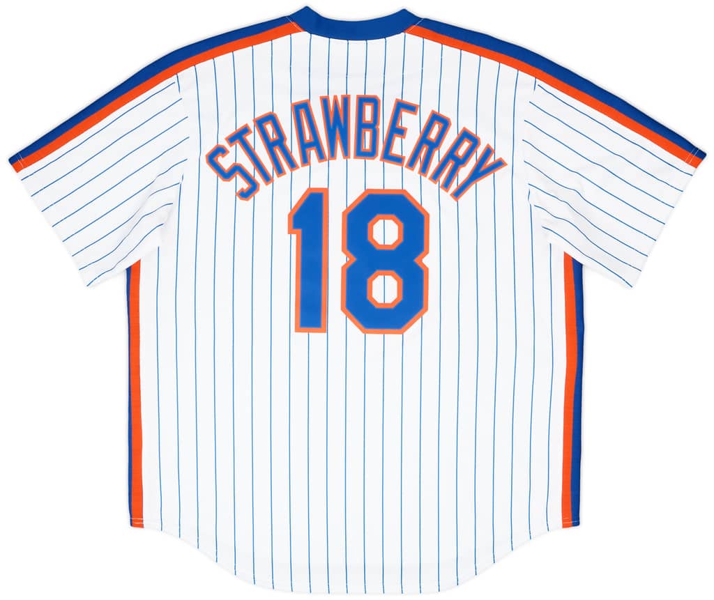 1986 New York Mets Strawberry #18 Nike Copperstown Collection Home Jersey - 9/10 - (XL)