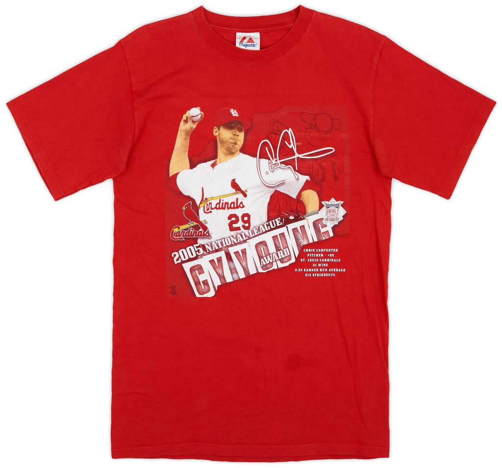 2005 St. Louis Cardinals Chris Carpenter Cy Young Award Winner Majestic Tee - 6/10 - (M)