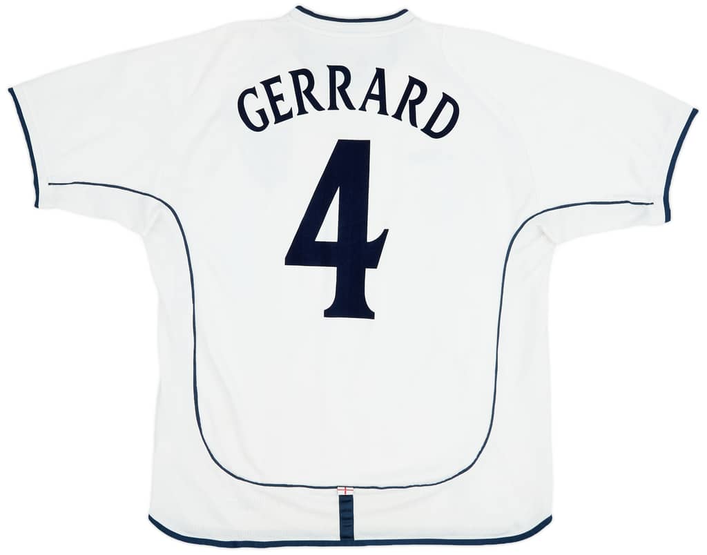 2001-03 England Home Shirt Gerrard #4 - 7/10 - (XL)