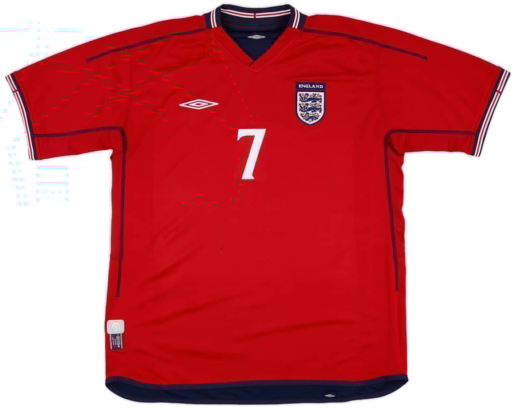 2002-04 England Away Shirt Beckham #7 - 6/10 - (XXL)
