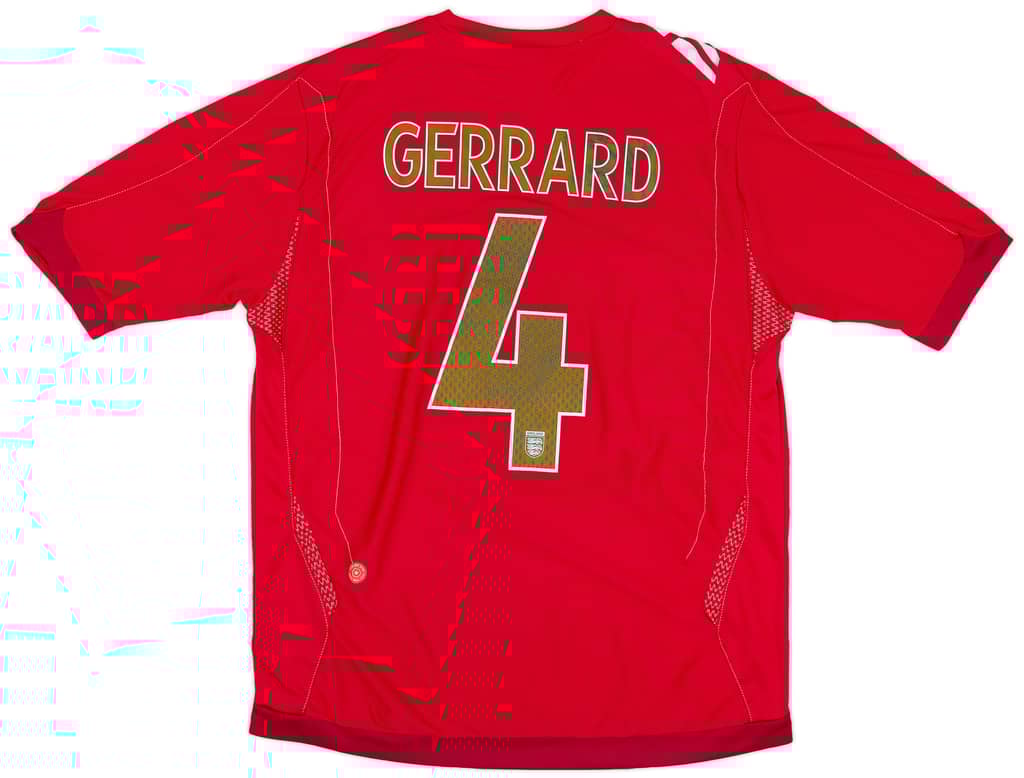 2006-08 England Away Shirt Gerrard #4 - 7/10 - (L)