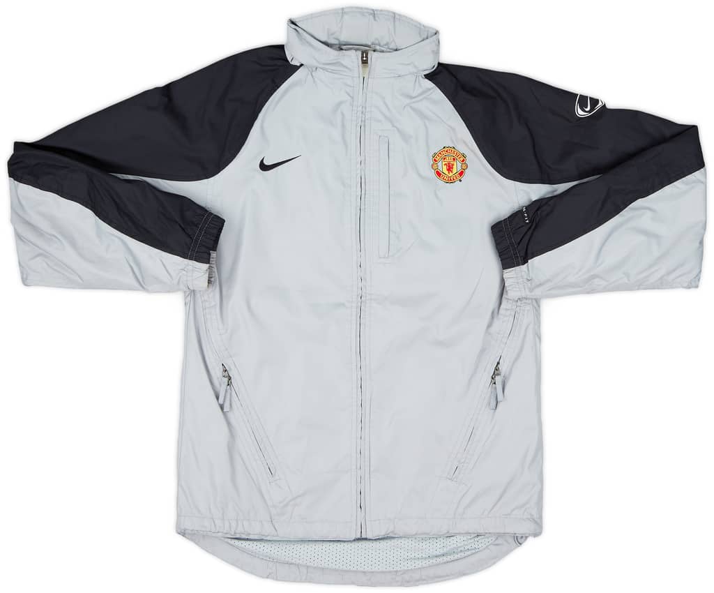 2003-04 Manchester United Nike Hooded Rain Jacket - 6/10 - (L.Boys)